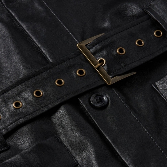 🆕 "HONOR THE GIFT" VEGAN BELTED with LOGO TRENCH COAT - Picture 5 of 7